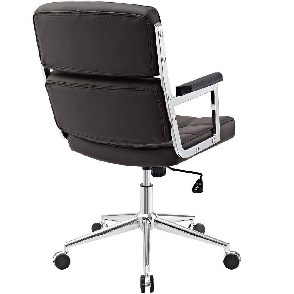 Elevate Highback Swivel Office Chair in Brown Vinyl and Metal