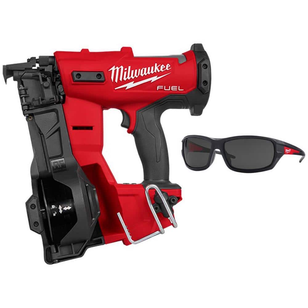 M18 FUEL 18-Volt Lithium-Ion Brushless Cordless Coil Roofing Nailer w/ Safety Glasses w/ Tinted Fog-Free Lenses price history on PriceWatchPro