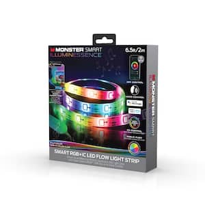 Smart 6.5 ft. LED Color Flow Multi-Color Multi-Zone Light Strip, Monitors/Desktops Mobile Application USB Connector Cord
