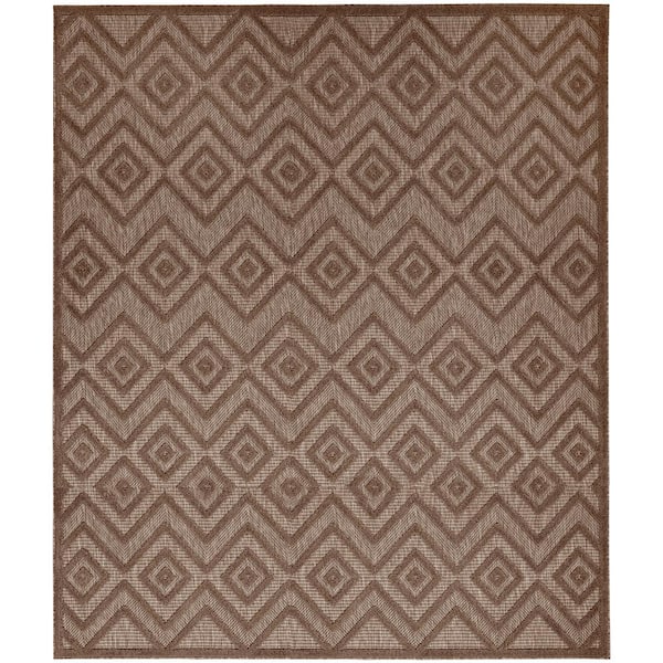 Nourison Versatile Brown 9 ft. x 12 ft. Diamond Contemporary Indoor Area Rug