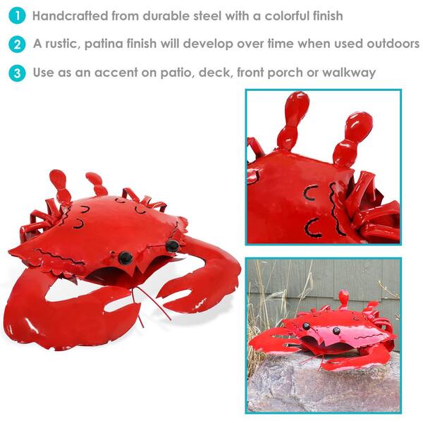 Crab Hand Crafted Recycled Metal Art Sculpture Figurine 