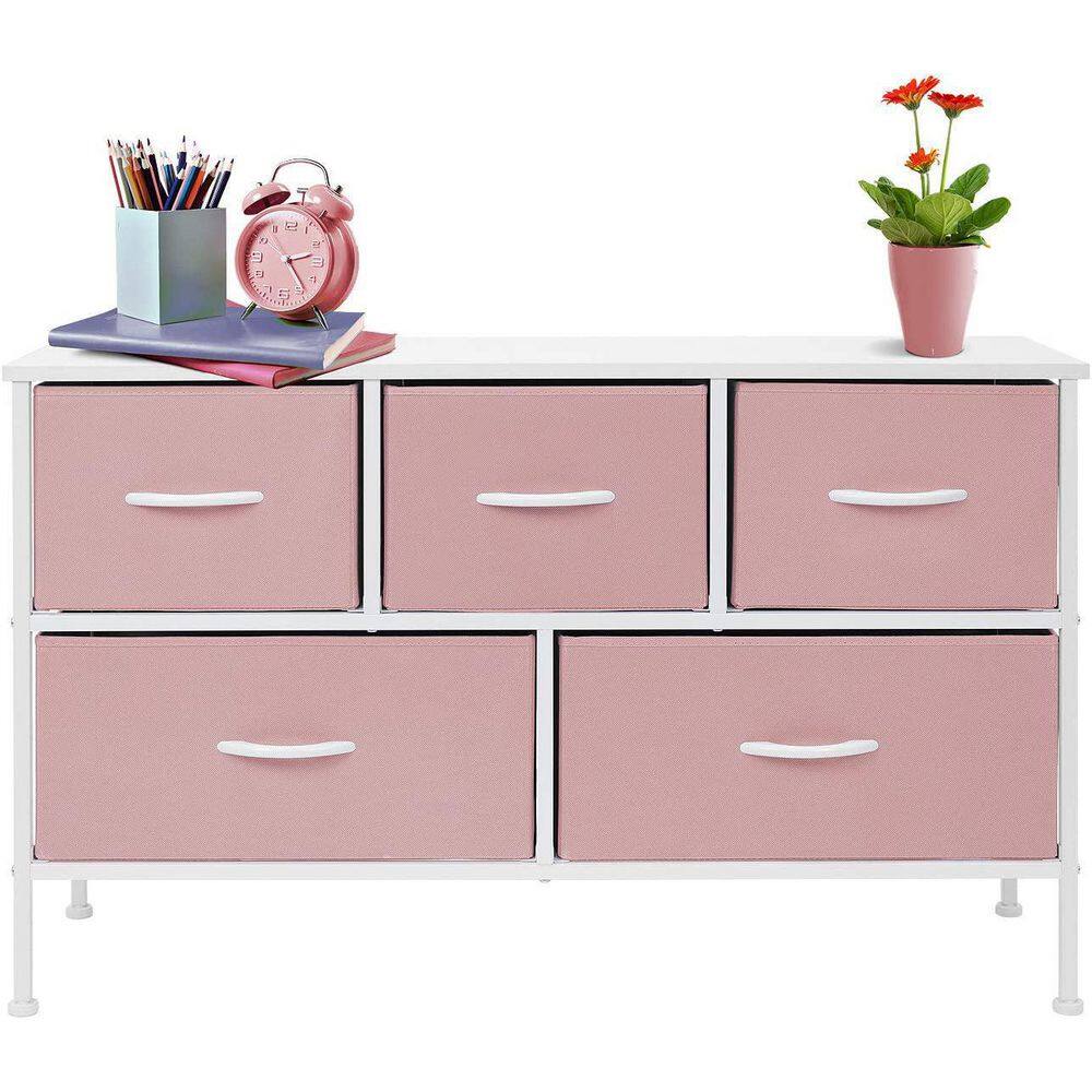 Pastel Pink Nursery Dresser with Extra Deep Drawers and Handles
