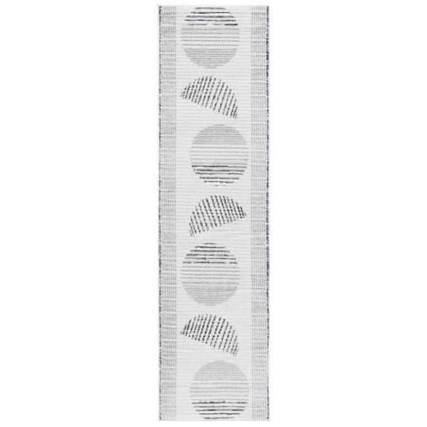SAFAVIEH Alamo Ivory/Gray 2 ft. x 8 ft. Modern Geometric Runner Rug