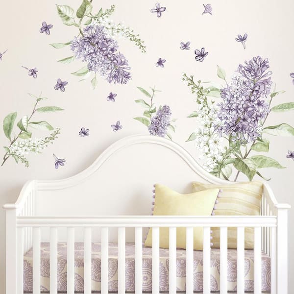 RoomMates Purple Lilac Peel and Stick Giant Wall Decals RMK4644GM