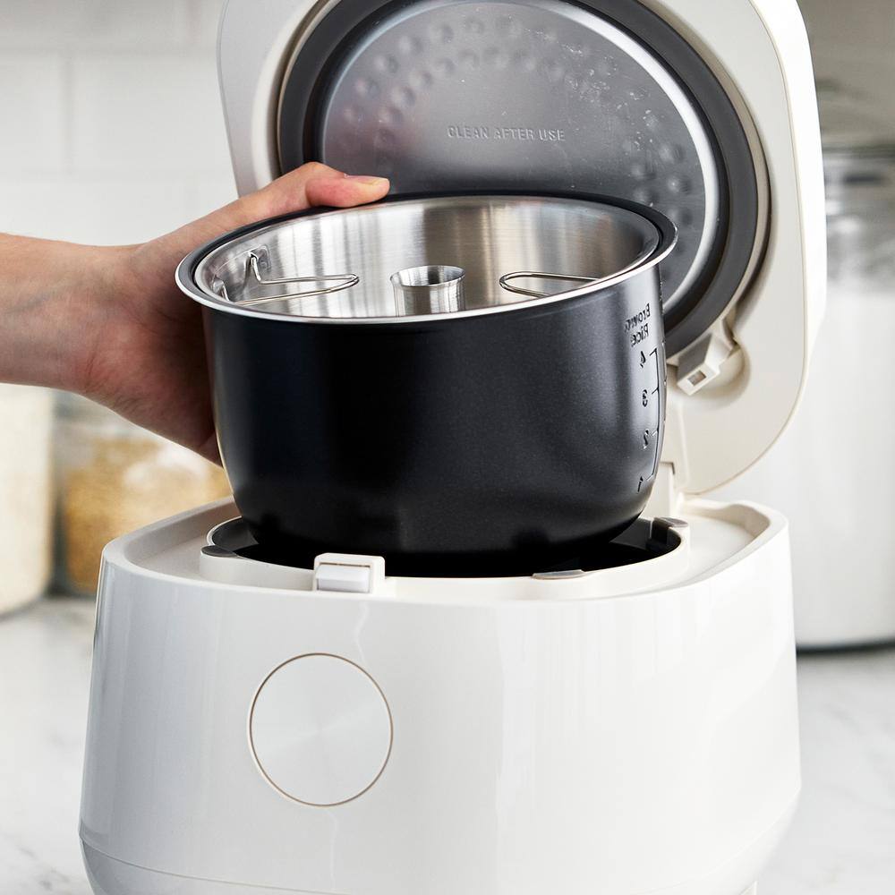 Cloud Cream Electric Non-Stick Rice Cooker with LED Display