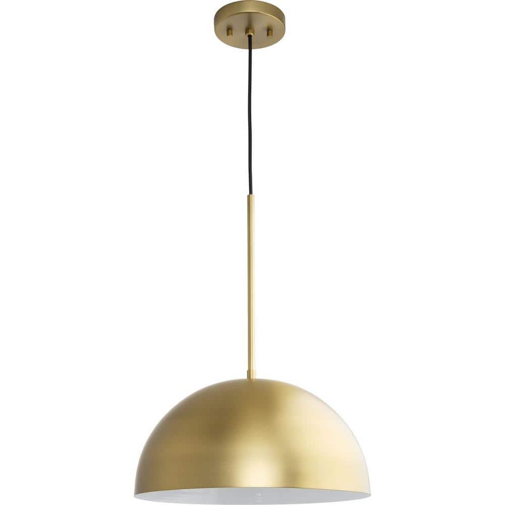 Brushed Gold Mid-Century Modern Dome Pendant Light
