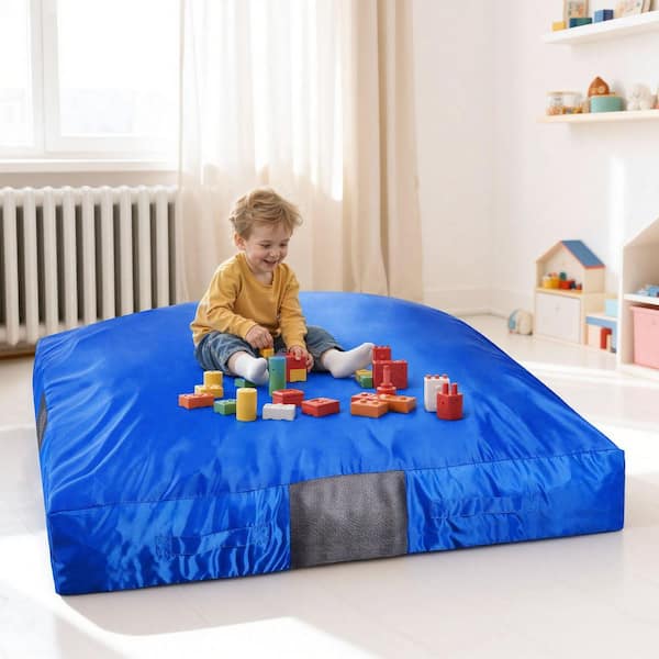 Crash Pad, 5 x 5 ft. Crash Pad for Kids Sensory, Large Soft Pillow Mat, Sensory Room Equipment Safety Pad