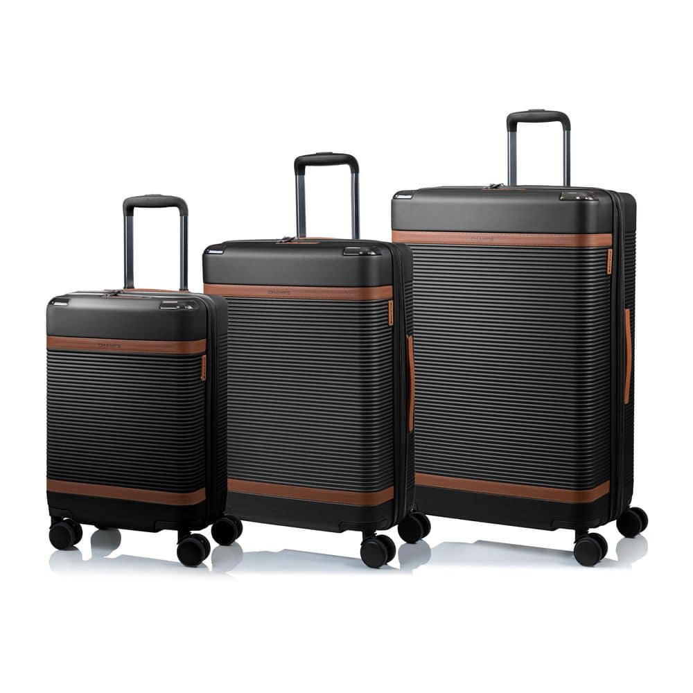 CHAMPS Vintage III 3Piece 28 in., 24 in., 20 in. Black Hardside Luggage Set with Spinner Wheels