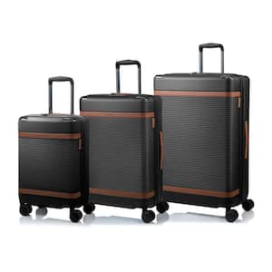 Vintage III 3-Piece 28 in., 24 in., 20 in. Black Hardside Luggage Set with Spinner Wheels