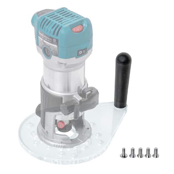 ‎POWERTEC Offset Base Plate w/Handle and Screws for Trim Routers Edge Profile Tool Fits Bosch/DeWalt/Makita/Ryobi/Milwaukee/Ridgid
