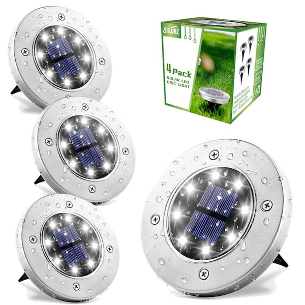 SOWAZ Solar Stainless Steel Clear Integrated LED Path Light (4-Pack)