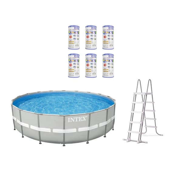 Intex 20 ft. x 4 ft. x 48 in. Deep Steel Metal Frame Round Above Ground Pool with Pump Filters