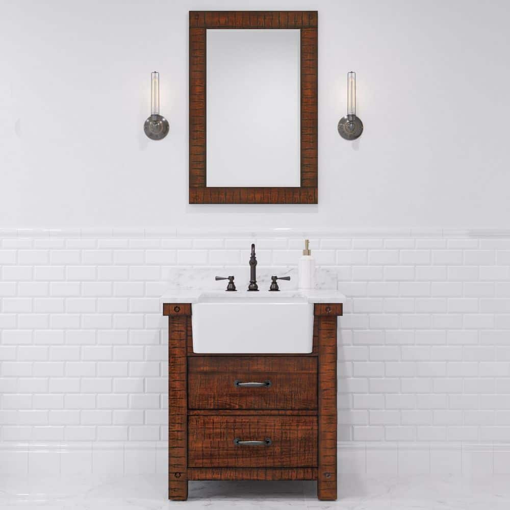 Paisley 31 in. W x 22 in. D Vanity in Rustic Sienna with Marble Vanity Top in White with White Basin price history on PriceWatchPro