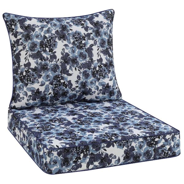 24 in. x 24 in. Outdoor Lounge Chair Cushion Blue