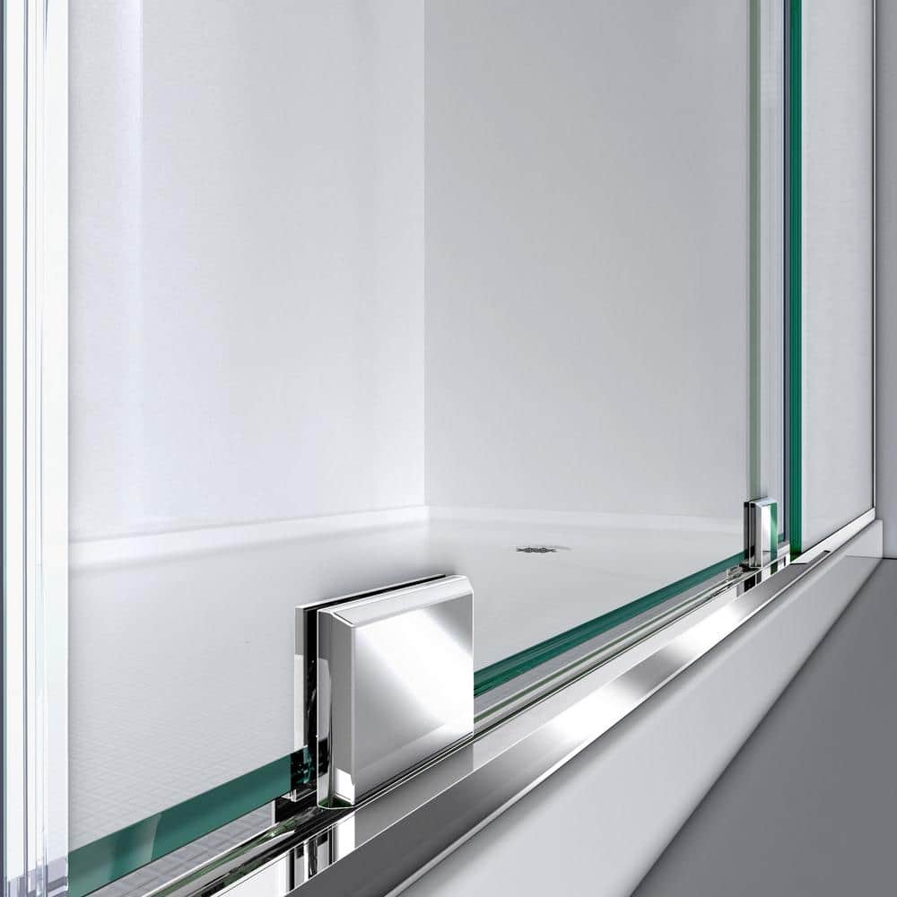 Mirage-X 60" Frameless Sliding Shower Door in Brushed Nickel