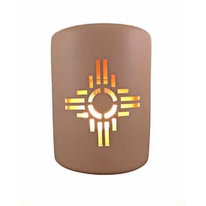 Zia 1-Light Nambe Hardwired Indoor/Outdoor Wall Lantern Sconce