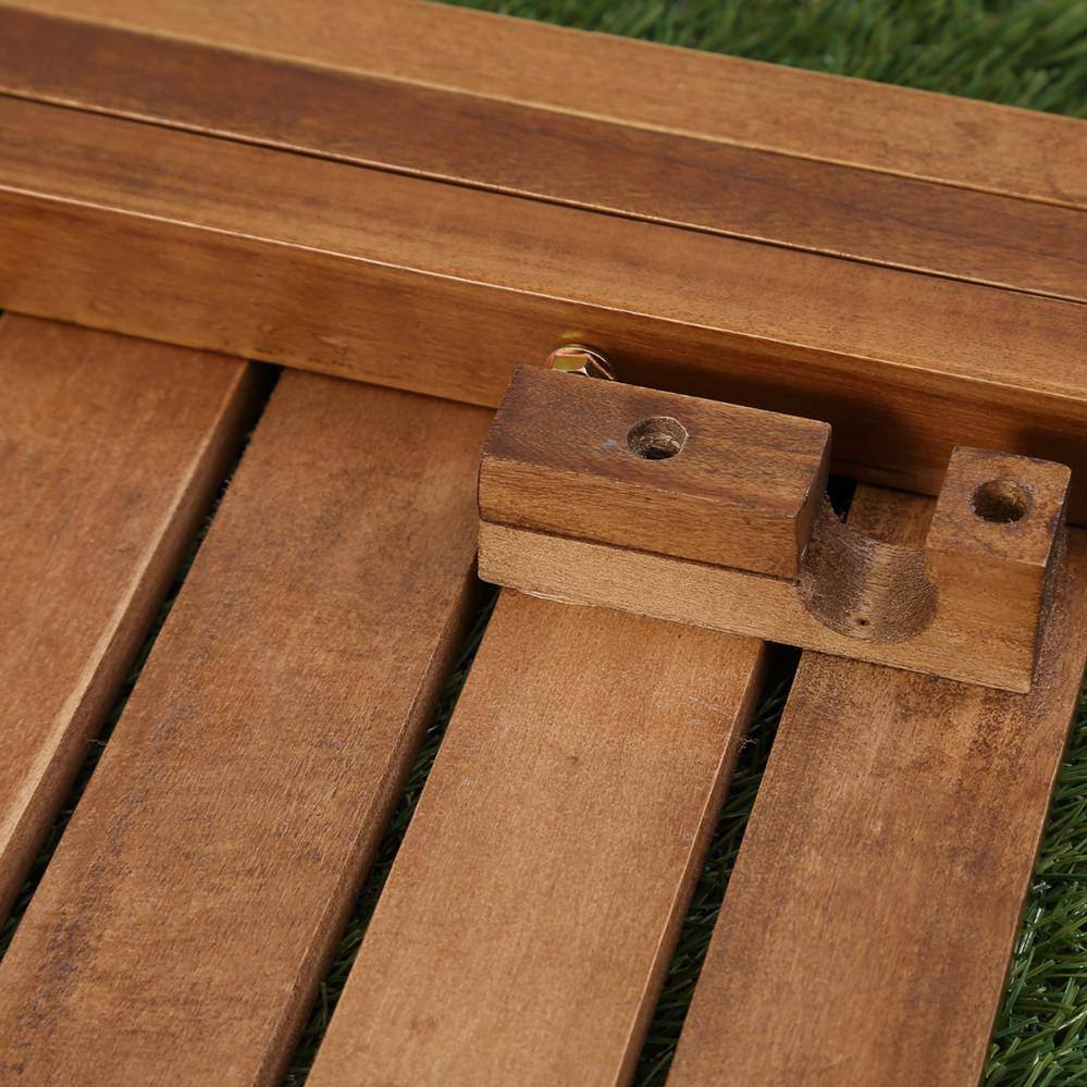 Brown Square Wooden Folding Outdoor End Table