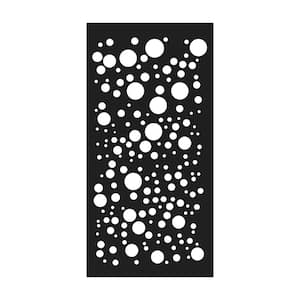 Galaxy 3 ft. x 6 ft. Powder Coated Steel Decorative Screen Panel in Black with 6-Screws