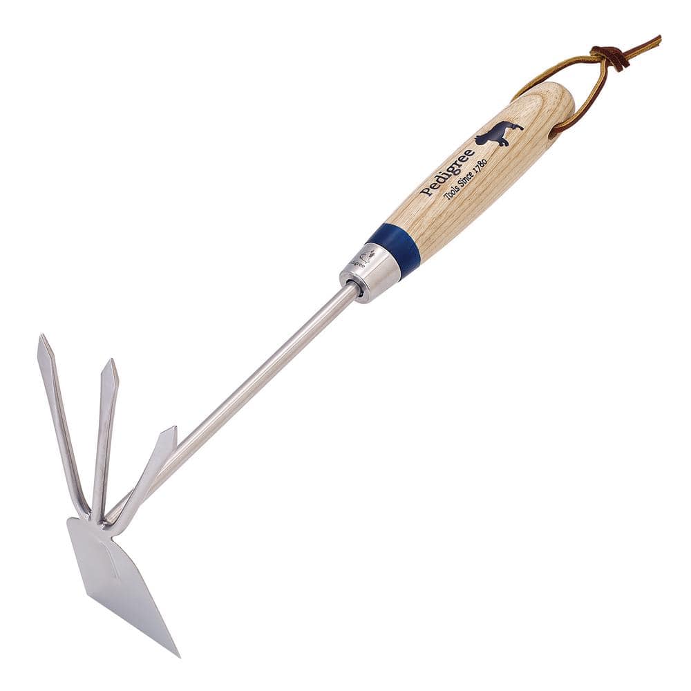 Pedigree 6 in. Ash Handle Stainless Steel Hand Combo Hand Cultivator / Hoe
