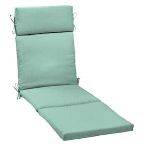 21 in. x 72 in. Outdoor Chaise Lounge Cushion in Aqua Leala