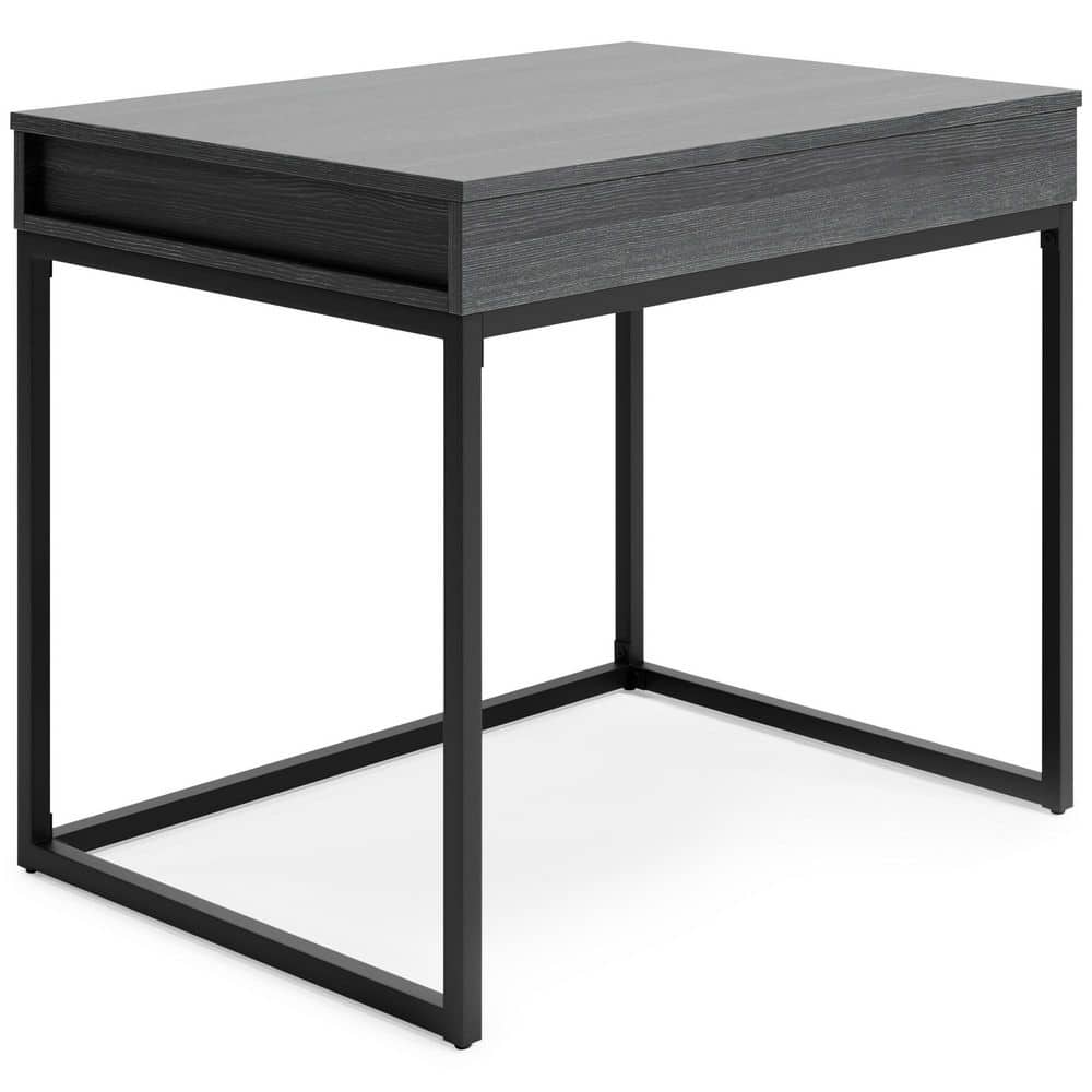 Sleek Black 36" Contemporary Home Office Desk with USB Port