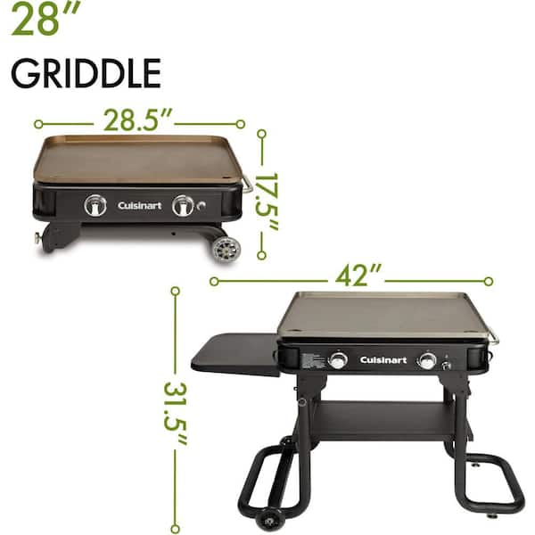 Cuisinart 2-Burner Propane Gas 360-Degree Griddle Cooking Center in Gray  with Stainless Steel Lid CGG-888 - The Home Depot