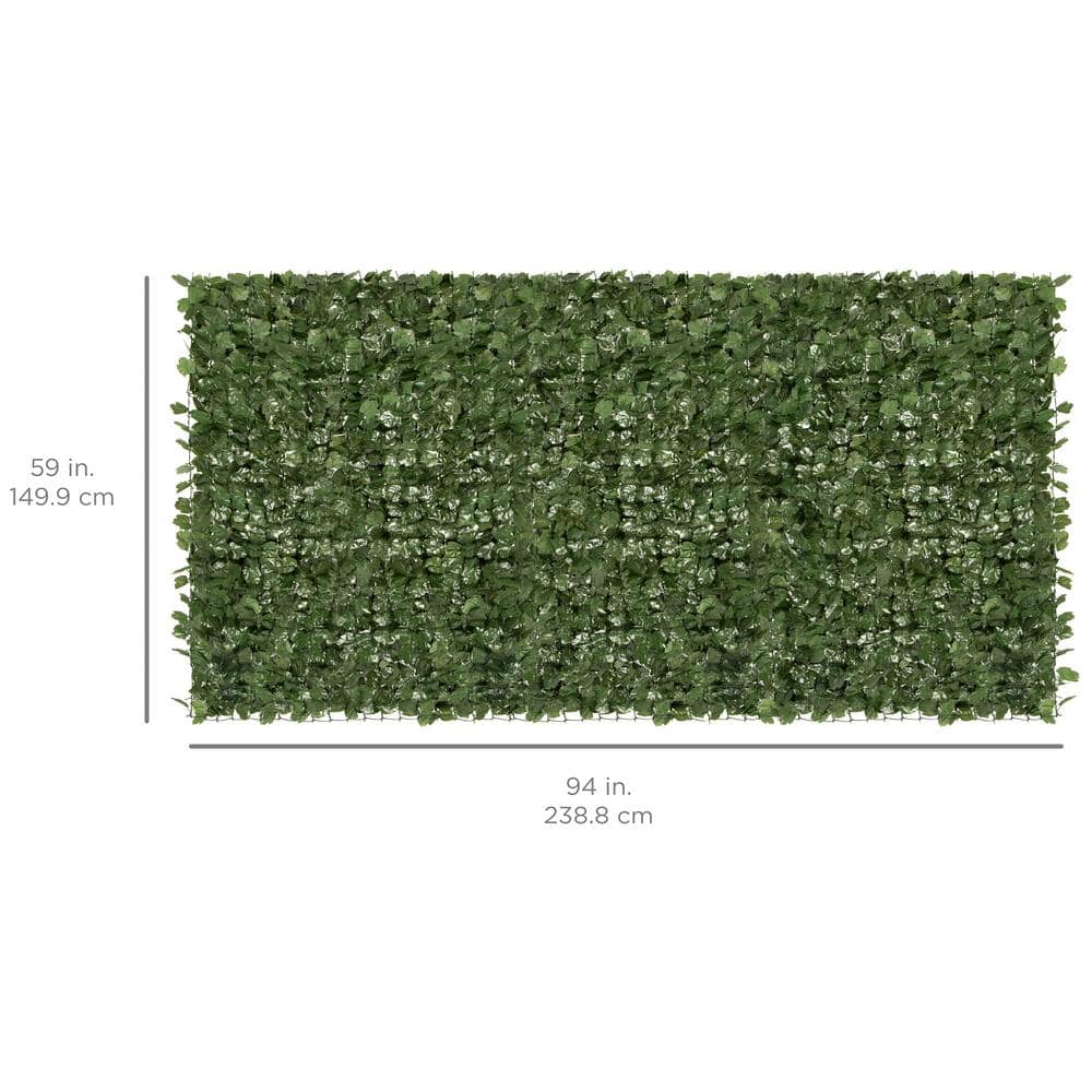 94x59in Green Artificial Ivy Hedge Privacy Fence Screen