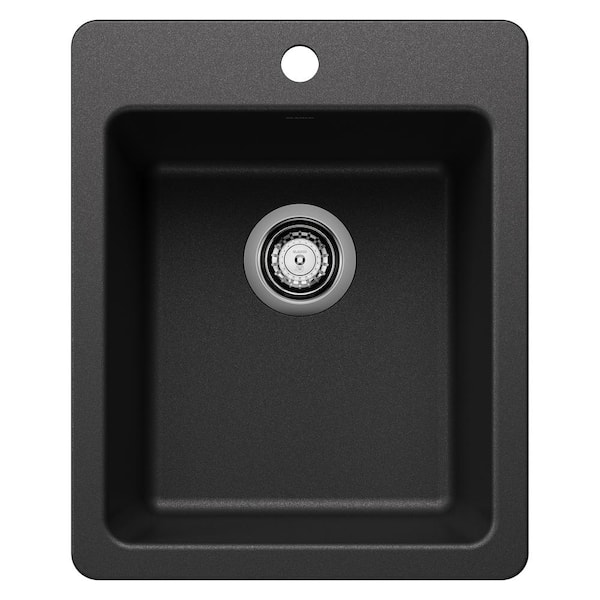 Blanco Liven SILGRANIT Granite Composite 16.75 in. Drop-In/Undermount Bar Sink in Anthracite