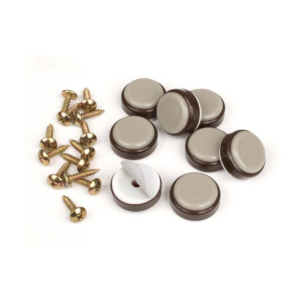 1 in. Round Chocolate Brown Self Stick or Screw On Floor Protector Chair Glides/Slider Feet (Set of 8) price history on PriceWatchPro