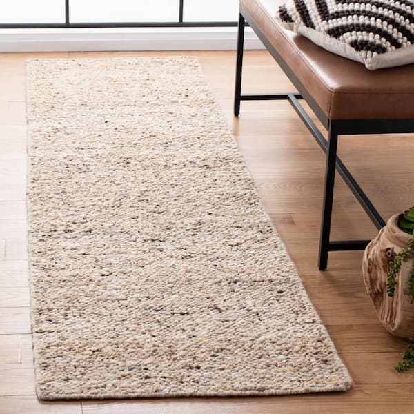 Natura 2 ft. x 5 ft. Beige Gradient Solid Color Runner Rug