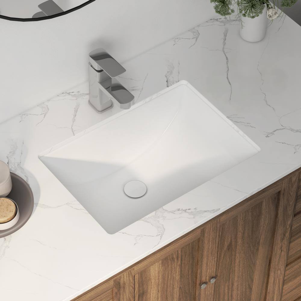 Denbigh 21'' White Ceramic Rectangular Undermount Sink
