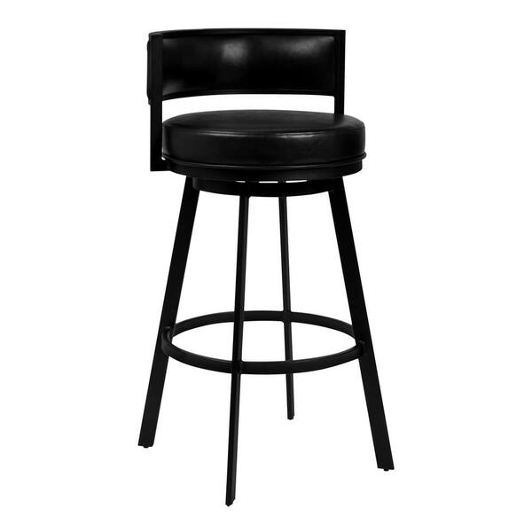 Armen Living Chateau 38 in. Vintage Black Bar Stool