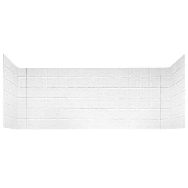 Swan 30 in. x 60 in. x 59-5/8 in. 3-Piece Tub Wall Extension Kit in White
