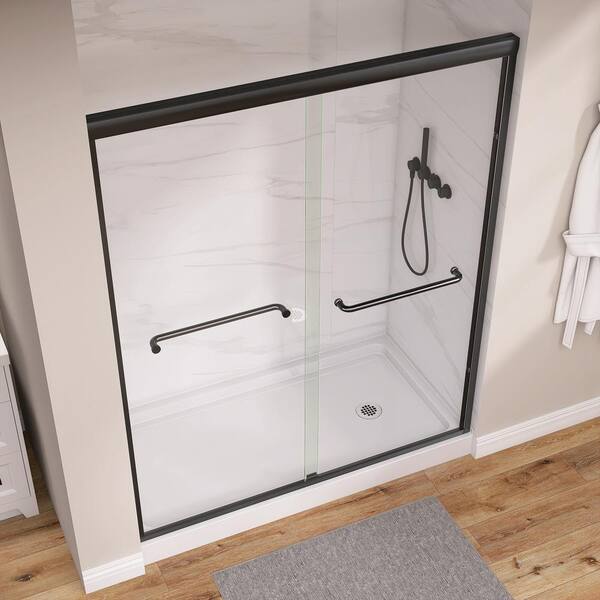 Zeafive 50 to 54 in. W x 75 in. H Double Sliding Shower Door
