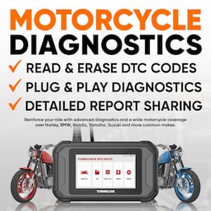 5" in. Motorcycle Full System OBD2 Scanner Diagnostic Tool - THINKCHECK MOTO