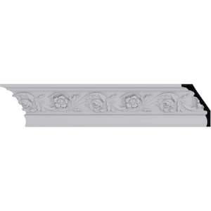 2-1/8 in. x 3-1/8 in. x 94-1/2 in. Polyurethane Floral Crown Moulding