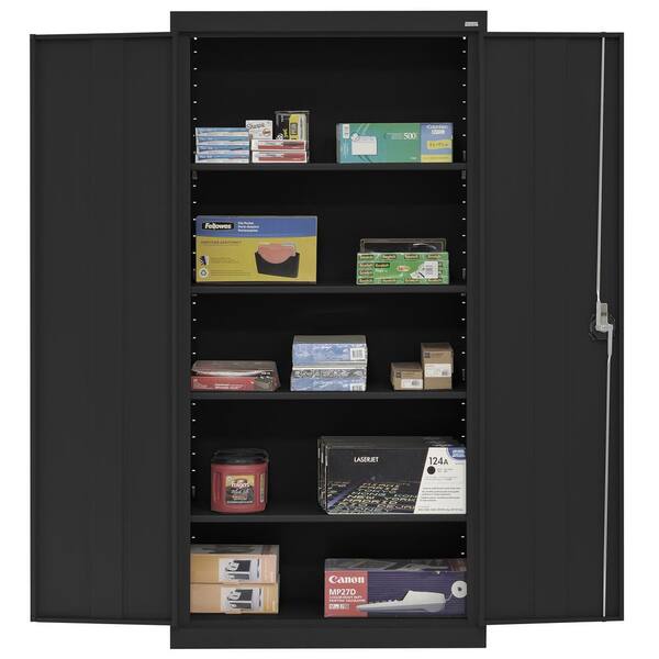 DISCONTINUED Metal Storage System, Clear Front Doors, Painted Gray, 48Wx  24Dx 72H, 4 Shelves, LB-CAB48-4CLR - Cleanroom World