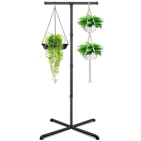 Unbranded Black Heavy Duty Metal Plant Hanger Stand, Indoor Hanging Planter  Holder with 4 Hooks for Living Room or Balcony LR1029-12