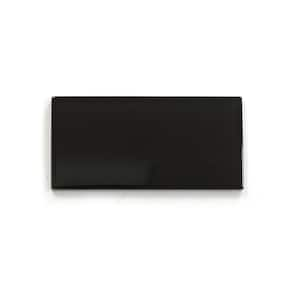 Modern Black 3 in. x 6 in. Glossy Glass Subway Wall Tile (1 sq. ft./Case)