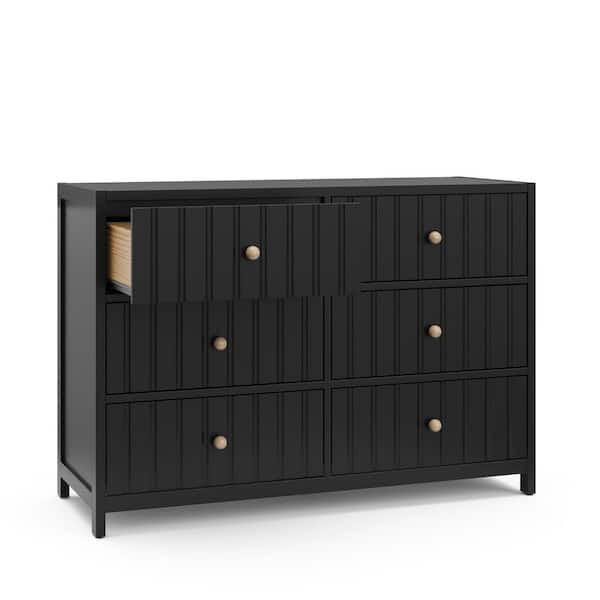 Graco Teddi Black 6-Drawer 51.37 in Wide Dresser 03716-50B - The