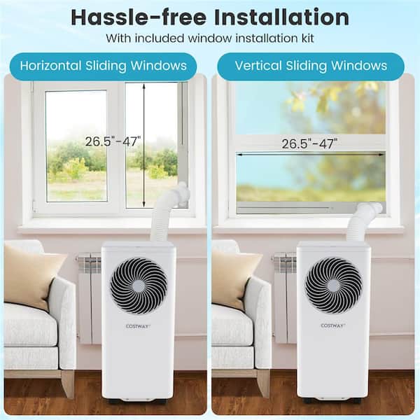 6000 BTU(DOE) Portable Air Conditioner Cools 450 sq. ft. with Dehumidifier with Remote in White