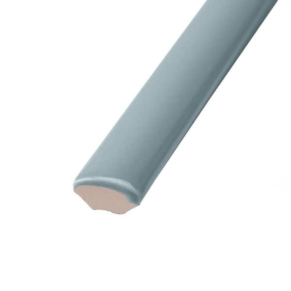 Castillo Demi-Bullnose Sky 1/2 in. x 12 in. Glossy Ceramic Wall Tile Trim