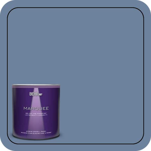 BEHR MARQUEE 1 qt. #S530-5 Brisk Blue One-Coat Hide Eggshell Enamel Interior Paint & Primer