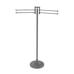 Retro Dot Collection 12 in. Freestanding Towel Bar in Matte Gray