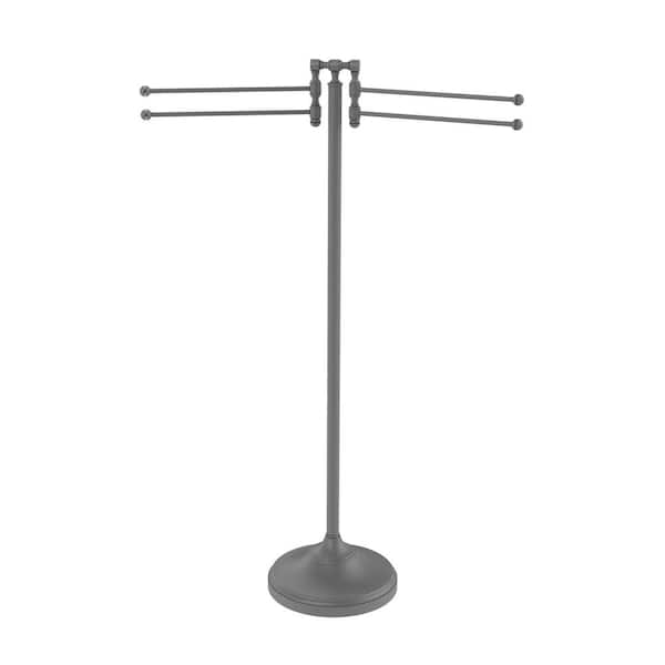 Allied Brass Matte Gray Freestanding Towel Rack