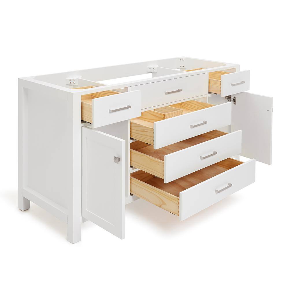 Bristol 60" White Single Freestanding Vanity Cabinet