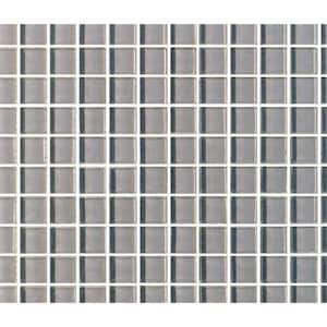 Modern Design Styles Pebble Gray Square Mosaic 1 in. x 1 in. Glossy Wall Floor and Pool Tile (11 sq. ft./Case)