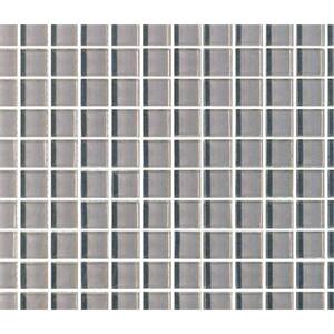 Modern Design Styles Pebble Gray Square Mosaic 1 in. x 1 in. Glossy Wall Floor and Pool Tile  (11 sq. ft.)