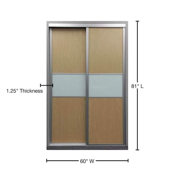 Contractors Wardrobe 60 in. x 81 in. Aurora Brushed Nickel Aluminum Frame  Mirrored Interior Sliding Closet Door AUR-6081BN2R - The Home Depot