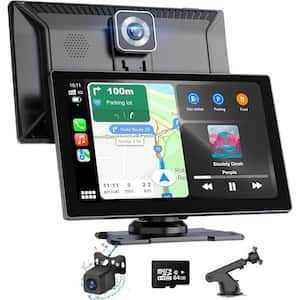 9 in. Wireless Apple Carplay and Android, Touch Screen with 4K Dash Cam, GPS Navigation, Recording and Voice Control